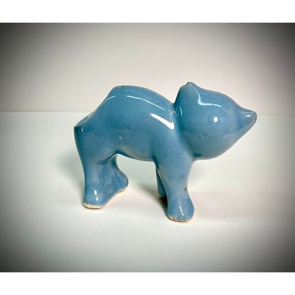 Scaredy Cat Planter in Vintage Blue, MCM Small McCoy Syle Ceramic Fall Decor - Picture 4 of 6
